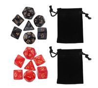 14 Pièces Dés Jeux De Role Donjons et Dragons D&D Dice, Jeu de Dés de DND D10 D20 Acrylique Set Double-Couleur Polyédriques avec Pochette pour Pathfinder Nébuleuse Donjons et Dragons Table Rôle (C)