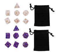 14 Pièces Dés Jeux De Role Donjons et Dragons D&D Dice, Jeu de Dés de DND D10 D20 Acrylique Set Double-Couleur Polyédriques avec Pochette pour Pathfinder Nébuleuse Donjons et Dragons Table Rôle (B)
