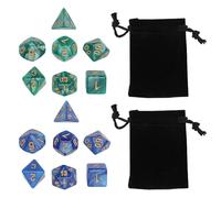 14 Pièces Dés Jeux De Role Donjons et Dragons D&D Dice, Jeu de Dés de DND D10 D20 Acrylique Set Double-Couleur Polyédriques avec Pochette pour Pathfinder Nébuleuse Donjons et Dragons Table Rôle (A)