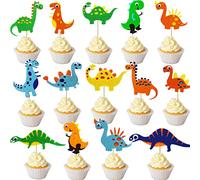 14 Pièces Dinosaure Gâteau Topper, Dinosaure Cake Topper pour Enfants, Decoration Gateau Dinosaure pour Anniversaire Baby Shower Dinosaur Décoration de Partie Fournitures