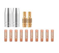 14 Pièces/Embouts de Contact de Buse de Soudage MB 15 AK MIG MAG Torche de Soudage Pointe de Contact 0,8 M6 Buse à Gaz, Buse Gas Conique, Support Tube de Contact, Consommables de Chalumeau