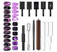 14 PièCes Ensemble D'Aimants à Ongles,BâTon MagnéTique Pour Vernis à Ongles En Gel œIl De Chat,Outil De Nail Art Stylo MagnéTique Bricolage BâTon MagnéTique Magique 3D,Accessoires De Manucure