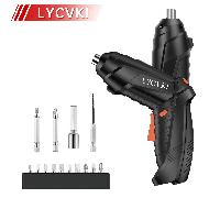 14 pièces Ensemble de tournevis électrique, mini perceuse électrique pliante, perceuse à main rotative à 90°, tournevis sans fil compact et portable, ensemble d'outils multifonctions de réparation dom