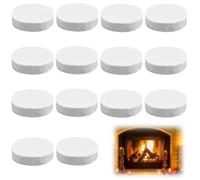 14 Pièces Éponge en Céramique pour Cheminée, 8 x 8 x 2cm Pelotes en Céramique pour Bioéthanol, Rondes, pour Poêle au Bioéthanol, Cheminée à Gel, Chambre de Combustion, Facile à Utiliser (Blanc)
