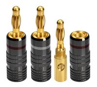 14 pièces Fiche Bananes 24K Connecteur Plaqué Or Fiches Bananes pour Câble d’Enceinte, HiFi Haut-Parleur, Home Cinema, Speaker Cable