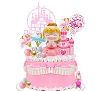 14 Pièces Figurine Princesse Gâteau Deco,Princesse Figurine,Princesse Decoration Gateau,Princesse Happy Birthday Cake Topper,Decoration Gateau pour Le Mariage Douche de Fête D' Anniversaire