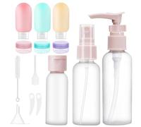 14 Pièces Flacons De Voyage Ensemble, Flacons De Voyage en Étanches Silicone, Ensemble de voyage portable, Set de biberons de voyage pour Avion, contenants cosmétiques liquides