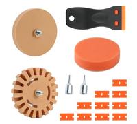 14 Pièces Gomme Enlève Autocollants Kit, Gomme à Effacer Décalcomanie pour Roue, Pratique Roue de Gomme Décolleuse avec Spatule Éponge, Roue Effaceur en Caoutchouc pour les Voitures et les Motos