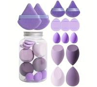 14 Pièces Kit Éponges De Maquillage Et Houpettes, Mélangeur D'éponge De Maquillage, Pour Le Maquillage Du Visage Pour Estomper Le Fond De Teint Et La Crème, Utilisation Humide Et Sèche
