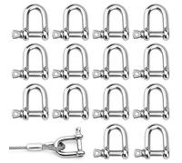 14 Pièces Manille M4 Manille Inox 304 Manille D'ancre Manille D'anneau de D de Chaîne Manille Boucle Manille Droite Manille de Levage pour Connexion Rapide et Manilles Fixes