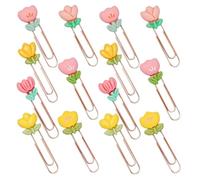 14 Pièces Marque-page Trombone Fleur Cartoon Mignon en Métal