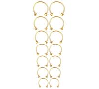 14 Pièces Piercing Septum 6/7/8/9/10/12/14 mm en Acier Chirurgical Fer à Cheval Nez Anneau Cerceau Ensemble Piercing Anneaux Fer à Cheval Sourcils Cerceaux Lèvre Fer a Cheval Piercing