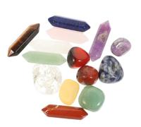 14 Pièces Pierre de Yoga Naturelle Hexagonale, Coffret Décoratif