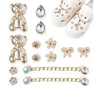 14 Pièces Pins pour, Charms de Sabot pour Pin, Pin Croc Diamant Coloré, DIY Croc Accessoires Bijoux de Chaussures, Décorations de Chaussures de Bricolage pour Femme Fille et Adultes