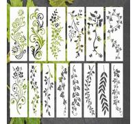 14 pièces pochoir de vigne rose, peinture réutilisable, plantes, pochoir pour dessin, set lavable DIY Scrapbooking, décoration murale