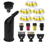14 PièCes pour Nettoyeurs Vapeur KäRcher Easyfix SC1 SC2 SC3 SC4 SC5, Avec Rallonge, Brosse Ronde, Brosse pour Joints, Chiffons Microfibres et Grattoir, Accessoires pour KäRcher (14 pièces)