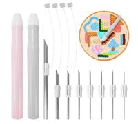 14 Pièces Punch Needle Kit Adulte, Outil d'aiguille de poinçon Kits d'aiguilles de Broderie de Poinçon Réglables,Punch Needle kit Enfant, Couture Artisanale de Bricolage Punch Needle Set