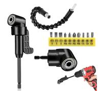 14 Pièces Renvoi D'angle Visseuse Kit, Rallonge Visseuse, 105° Tournevis Flexible, Porte-Embout D'angle Multifonctionnel, Renvoi D'angle Perceuse, Pour Forets À Angle Droit D'extension Kit
