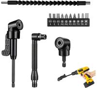 14 Pièces Renvoi D'Angle Visseuse Kit Tige D'extension à Tige Hexagonale 1/4"", Renvoi D'Angle Perceuse, 105° Tournevis Flexible Extension de Foret Flexible pour Perceuse ou Tournevis Adaptat