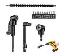 14 Pièces Renvoi D'Angle Visseuse Kit Tige D'extension à Tige Hexagonale 1/4", Renvoi D'Angle Perceuse, 105° Tournevis Flexible Extension de Foret Flexible pour Perceuse ou Tournevis Adaptat