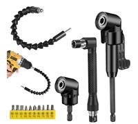 14 Pièces Renvoi d'Angle Visseuse, Tournevis Coudé, Tige D'extension à Tige Hexagonale 1/4", Porte-Adaptateur 105°, Foret à Angle Droit d'Extension Kit, Rallonge Perceuse Visseuse pour Perceuse