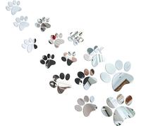 14 Pièces Stickers Miroir Patte Kit De Stickers Muraux Empreintes De Chien Autocollants De Patte Acrylique Bricolage Décors De Pattes Murales Amovibles Décoration De 3 Tailles Pour Enfants