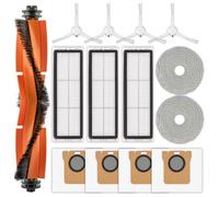14 Pièces X20+ Pièces de Rechange pour Xiaomi X20+/ X20 Plus/ 1S/ S20 plus/ S20+/ X10+/ X20 pro. Kit d'accessoires, 1 Brosse Rotative, 4 Brosses Latérales, 4 Sacs à Poussière, 3 Filtres, 2 Serpillères
