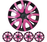 14 Pouces 4x Premium Design Enjoliveurs Kit " Mika " en Rose/Noir