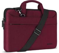 14 Pouces Imperméable Housse De Protection Ordinateur Portable Avec Port De Chargeur Usb Externe Sacoche Bandoulière Pour Hp 14/Lenovo Yoga 520/Ultrabook/Netbook/Asus,Fuchsia Rose