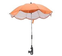 14 Pouces Ombrelle pour Poussette, Parasol Universel pour Poussette avec Pince Parasol Réglable pour Poussette avec Protection Parasol pour Poussette, Couffin, Fauteuil Roulant (Orange (colle