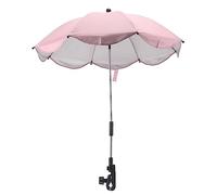 14 Pouces Ombrelle pour Poussette, Parasol Universel pour Poussette avec Pince Parasol Réglable pour Poussette avec Protection Parasol pour Poussette, Couffin, Fauteuil Roulant (Rose (colle