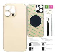 ZMVDJZ 14 Pro Max Vitre arrière de rechange pour iPhone 14 Pro Max (doré, 6,7 pouces) avec ruban adhésif préinstallé, instructions d'installation (français non garanti), outils de réparation (doré)