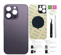 14 Pro Max Verre arrière de rechange pour iPhone 14 Pro Max (violet foncé, 17 cm) avec ruban adhésif préinstallé, instructions d'installation (français non garanti), outils de réparation (violet foncé