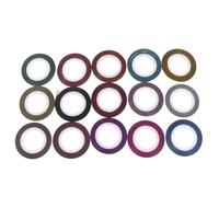 14 Rouleaux Ligne de Nail Art Autocollante 2mm | Lot de Set de Couleurs, Finition Mate Or Argenté, Papier Adhésif, Usage Pédicure, Déco Ongle