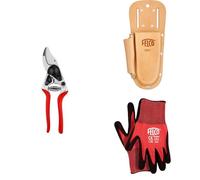 14 Sécateur Compact Professionnel Bypass 18 mm pour Petites Mains avec Étui 910+ et Gant 701S pour Taille Précise