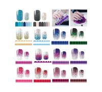 14 Sheets Nail Stickers Glitter Gradient Color Shine Full Wraps Polish Stickers Decal Strips Self-Ashesive Nail Art Sets for Women Girls