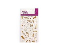 14 stickers plumes dorés