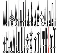 14 Styles Mécanisme de Mouvement d'Horloge, Mains sans Coutil, Aiguilles d'Horloge en Aluminium, Remplacement de Pièces de Réparation de Bricolage pour Horloge, 14 Types de Taille, Noir