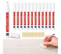 14 Stylos Joints Carrelage Blanc avec 14 Pointes de Rechange, Stylo Blancheur Joints Imperméable, Rénovateur de Joint Carrelage pour Salle de Bain, Cuisine, Murs et Sols