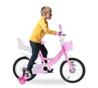 14 Vélo pour Filles de 2 à 5 Ans - MIPAN - Vélo pour Filles et garçons - Avec Roues auxiliaires + Miroir - Panier - Rose