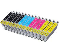 14 x Cartouche d'encre avec puce compatible Epson C13T05564010, T0556 pour imprimantes Stylus Photo R240, Stylus Photo R245, Stylus Photo RX425, Stylus Photo RX520, Stylus Photo RX420. C13T0551401