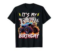 14 Year Old Boys Monster Truck It's My 14th Birthday Party T-Shirt