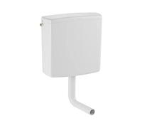Geberit citerne apparente 140314111 surbaissée, double chasse, couvercle vissé, blanc
