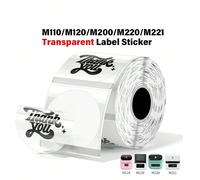 140 étiquettes rondes transparentes 50x50mm, étiquettes adhésives thermiques, convient pour Phomemo M110/M200/M120/M220 E210 P50 DETONG P1 1 rouleau d'étiquettes transparentes 50x50mmPapetier