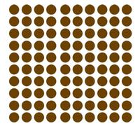 140 Gommettes autocollantes rondes - Marron, 0.8 cm