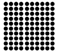 140 Gommettes autocollantes rondes - Noir, 2.5 cm