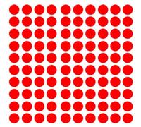 140 Gommettes autocollantes rondes - Rouge, 1 cm