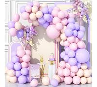 140 Pcs Pink Purple Balloon Arch Kit Garland Balloons Party Orange Pastel Pink Purple For Birthday Baby Shower Birthday Wedding Carnival Supplies Party Decoration