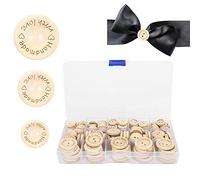 140 pièces boutons en bois à double trous, 15mm/20mm/25mm vêtements accessoires de couture boutons ronds en bois avec boîte de rangement pour l'artisanat de bricolage