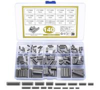 140 pièces Clés à ressort, jeu de clés en croissant, clés à ressort 3-4-5-6 mm, jeu de clés de transmission, kit d'assortiment de poulies de volant de vilebrequin (140 pièces)